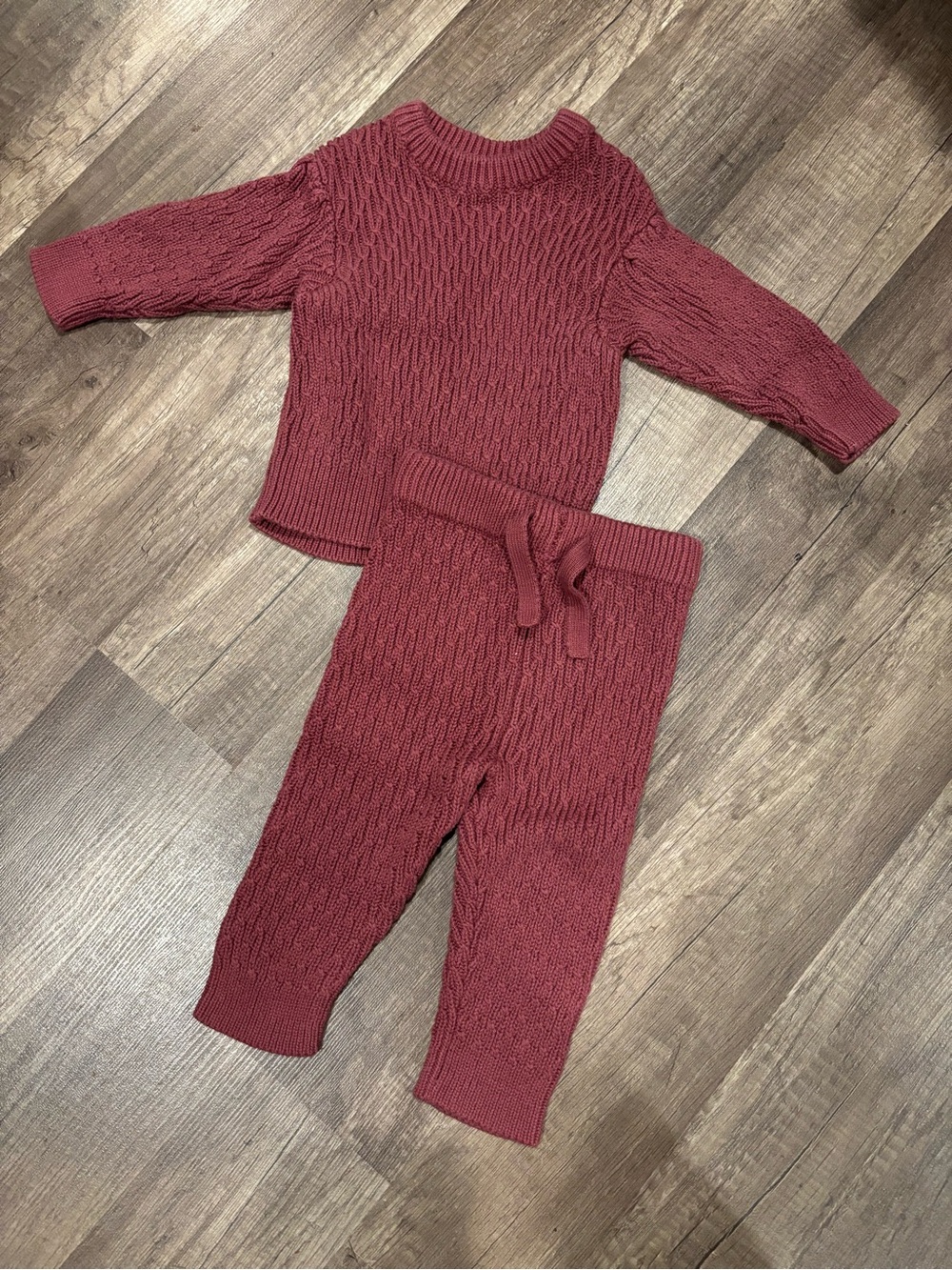 Jessica Simpson Kids Knit Pajama Set - Wine